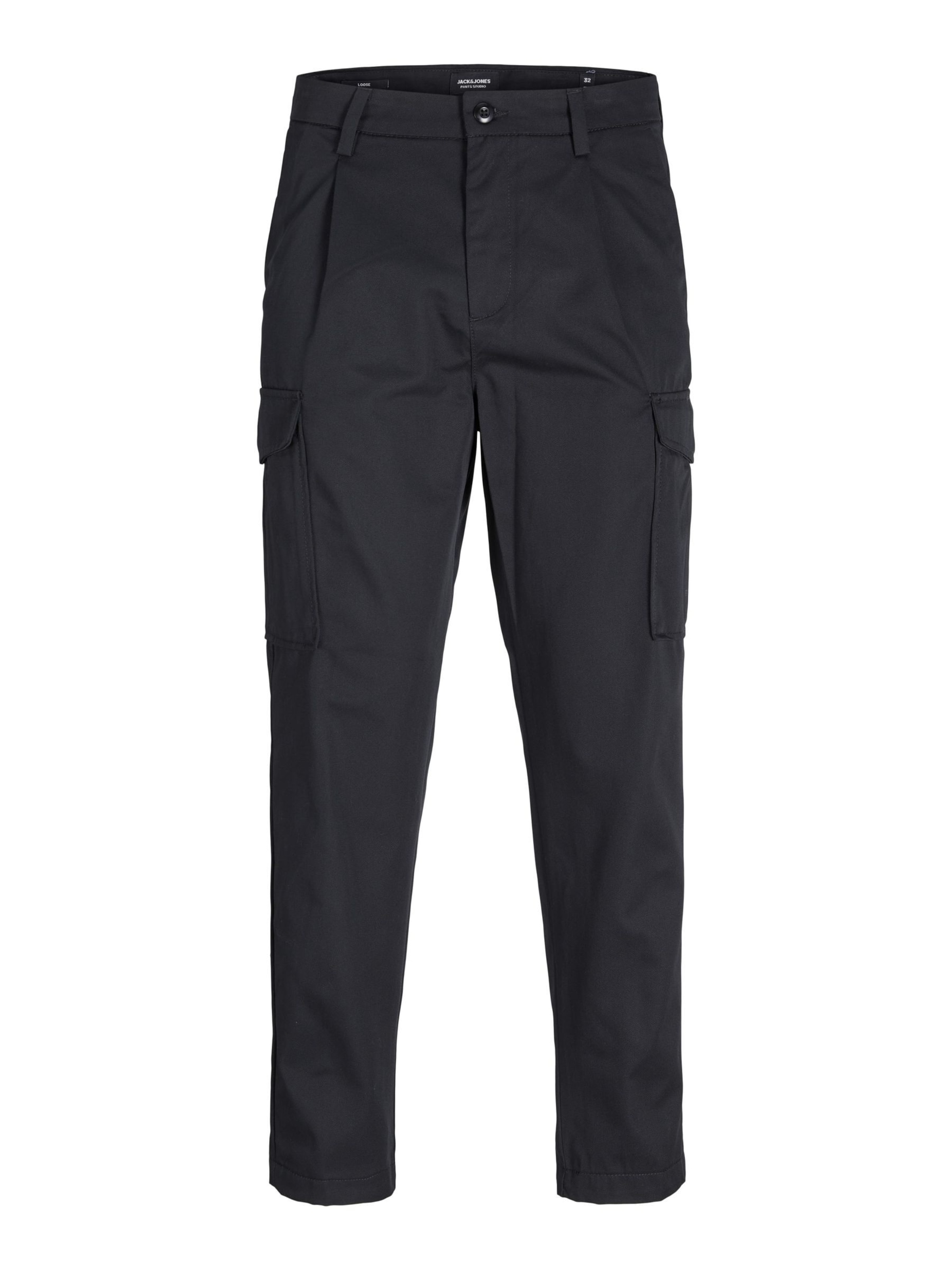 Loosefit Pantaloni cargo di JACK & JONES in nero: frontale