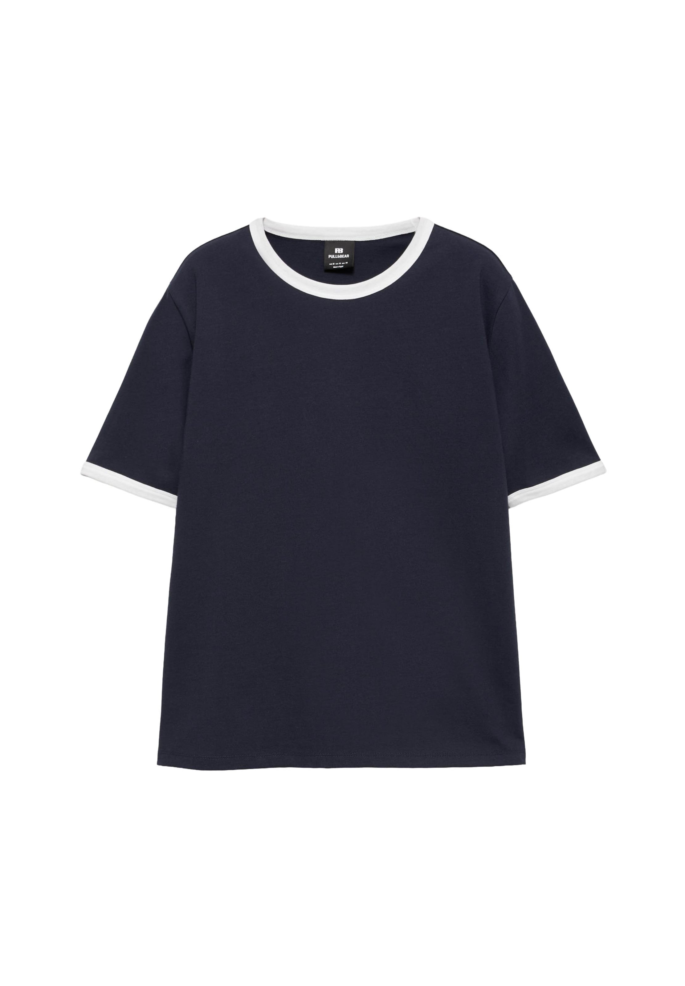 Pull&Bear Тениска в синьо: отпред