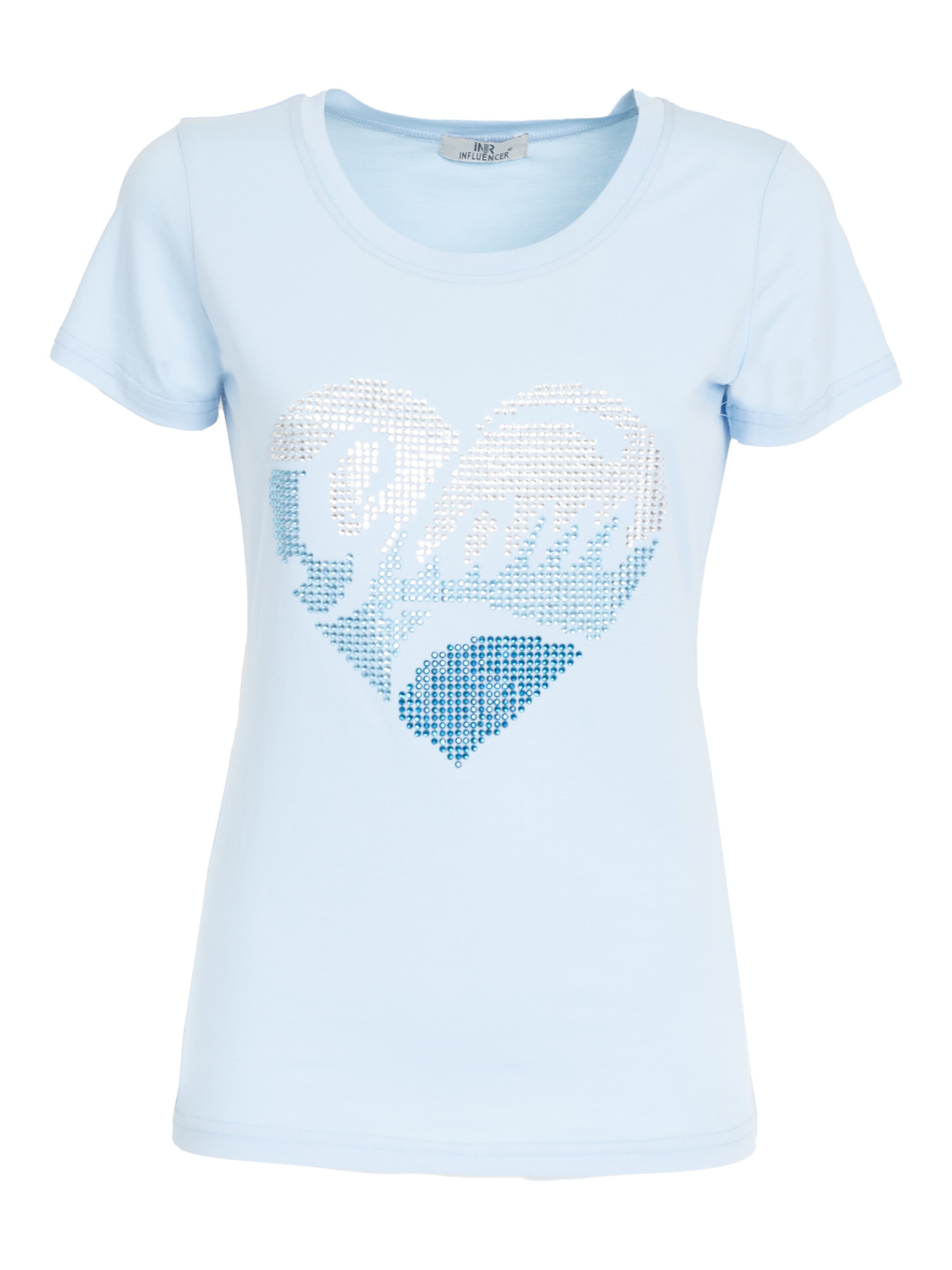 Influencer T-shirt i blå: framsida