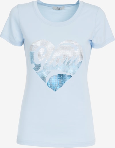 Influencer T-shirt en bleu, Vue avec produit
