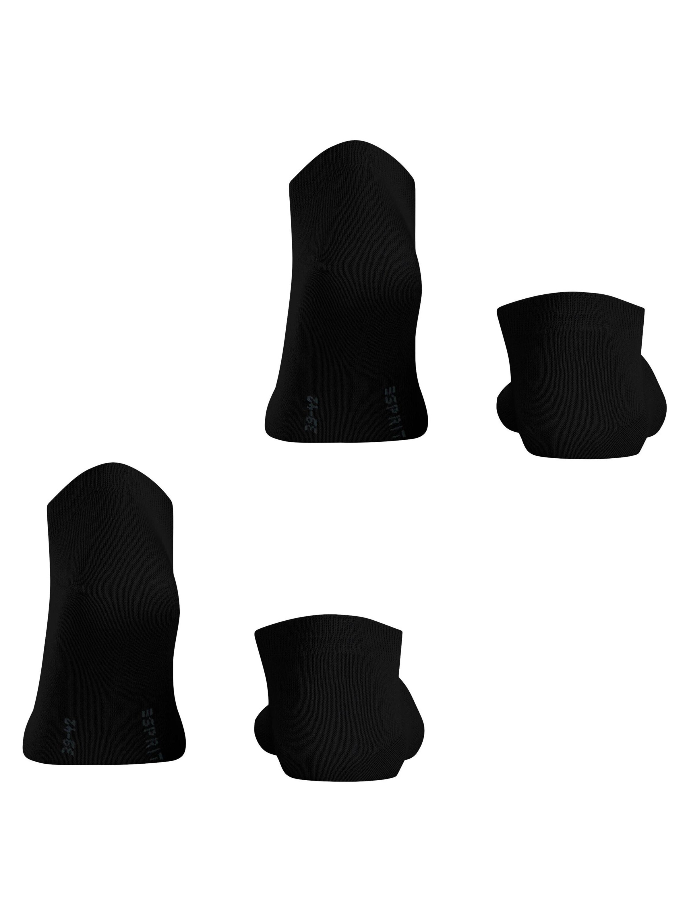 ESPRIT Füßlinge 'Basic Uni 2-Pack'‌‌ in Schwarz