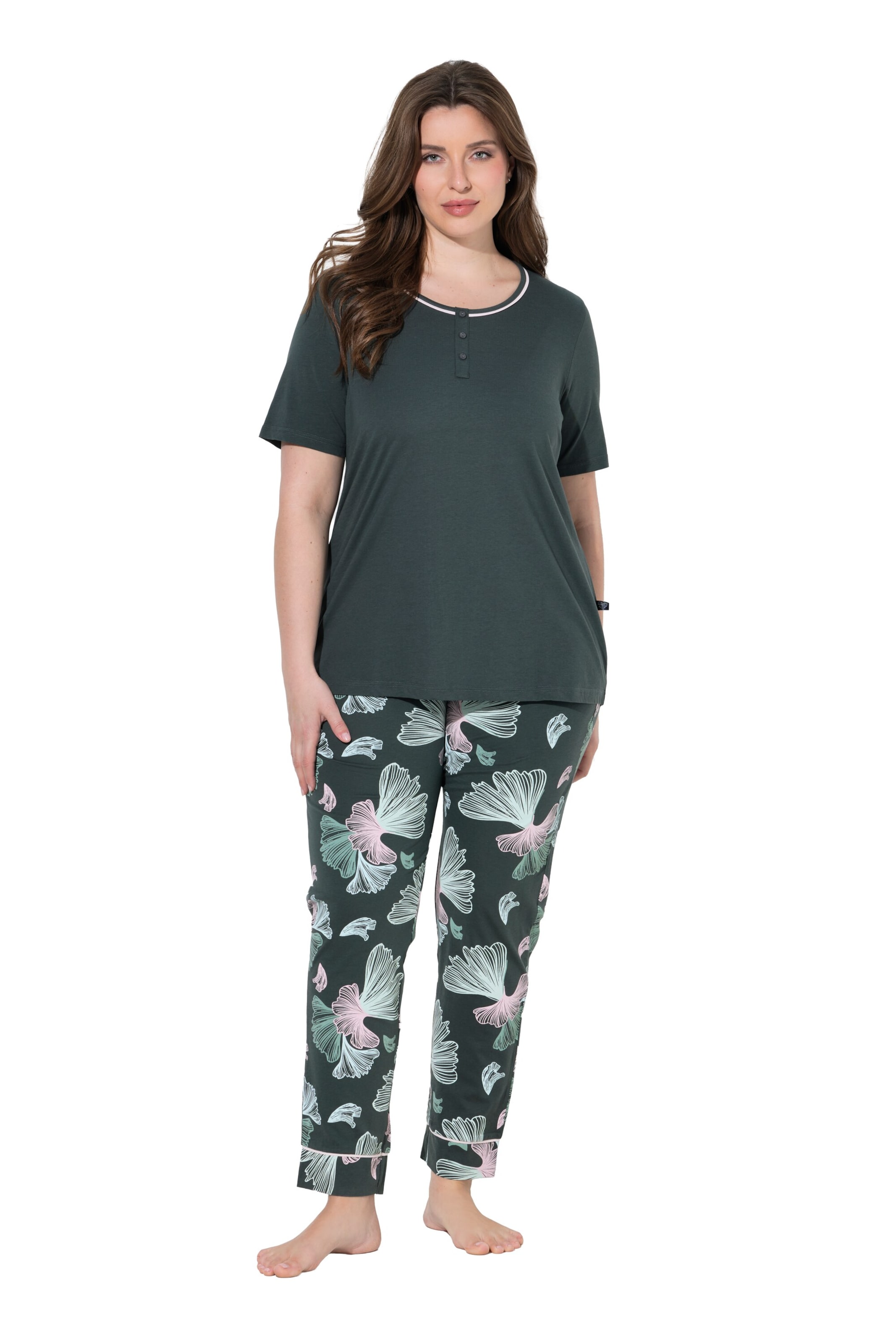 Ulla Popken Pajama in Grey: front