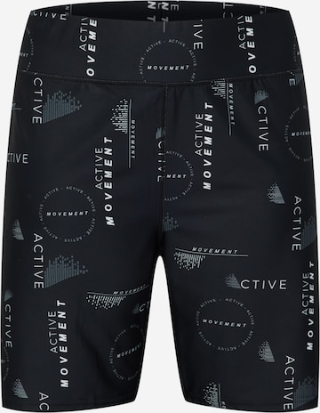 Active by Zizzi Skinny Sportbroek 'ATEXT' in Zwart: voorkant