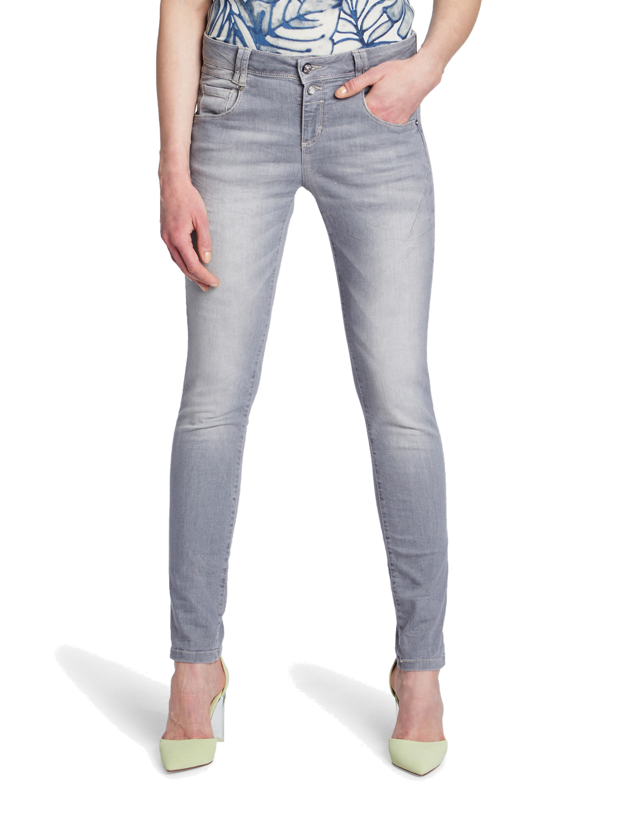 Frauen Jeans Cartoon Boyfriend-Hose mit Reißverschluss in Beige - YB19761 Frauen Jeans Cartoon Boyfriend-Hose mit Reißverschluss in Beige - YB19761