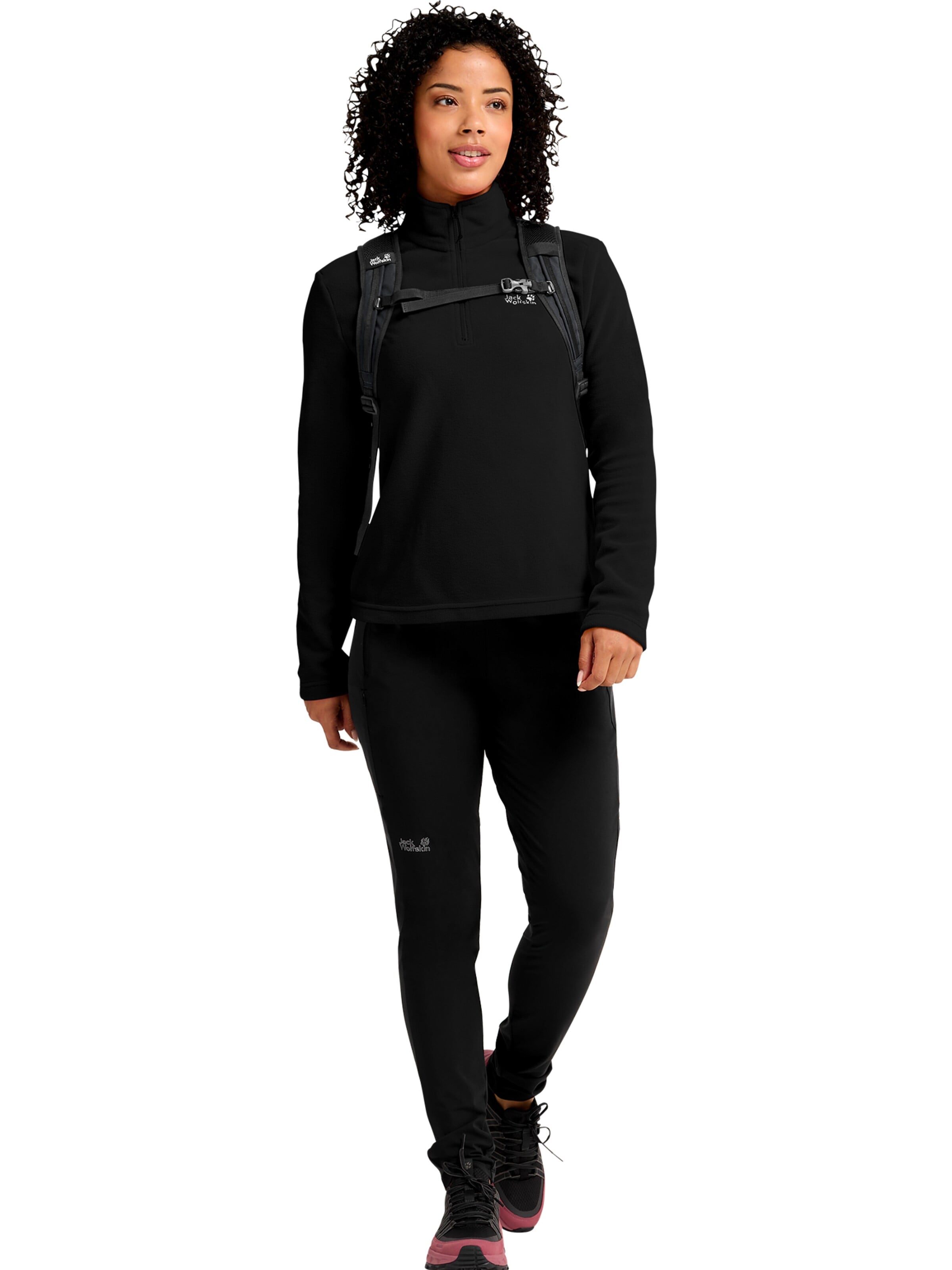 JACK WOLFSKIN Pullover 'Taunus 100 Half-Zip'‌‌‌‌‌‌ in Schwarz
