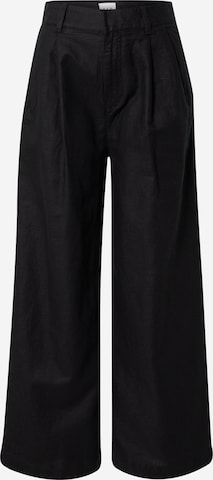 Wide leg Pantaloni con pieghe di GAP in nero: frontale