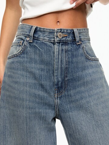 Pull&Bear Wide Leg Jeans in Blau