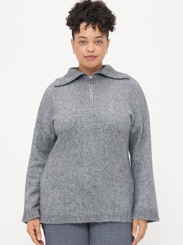 Vero Moda Curve Svetr 'VMCMIRLA' – šedá: přední strana