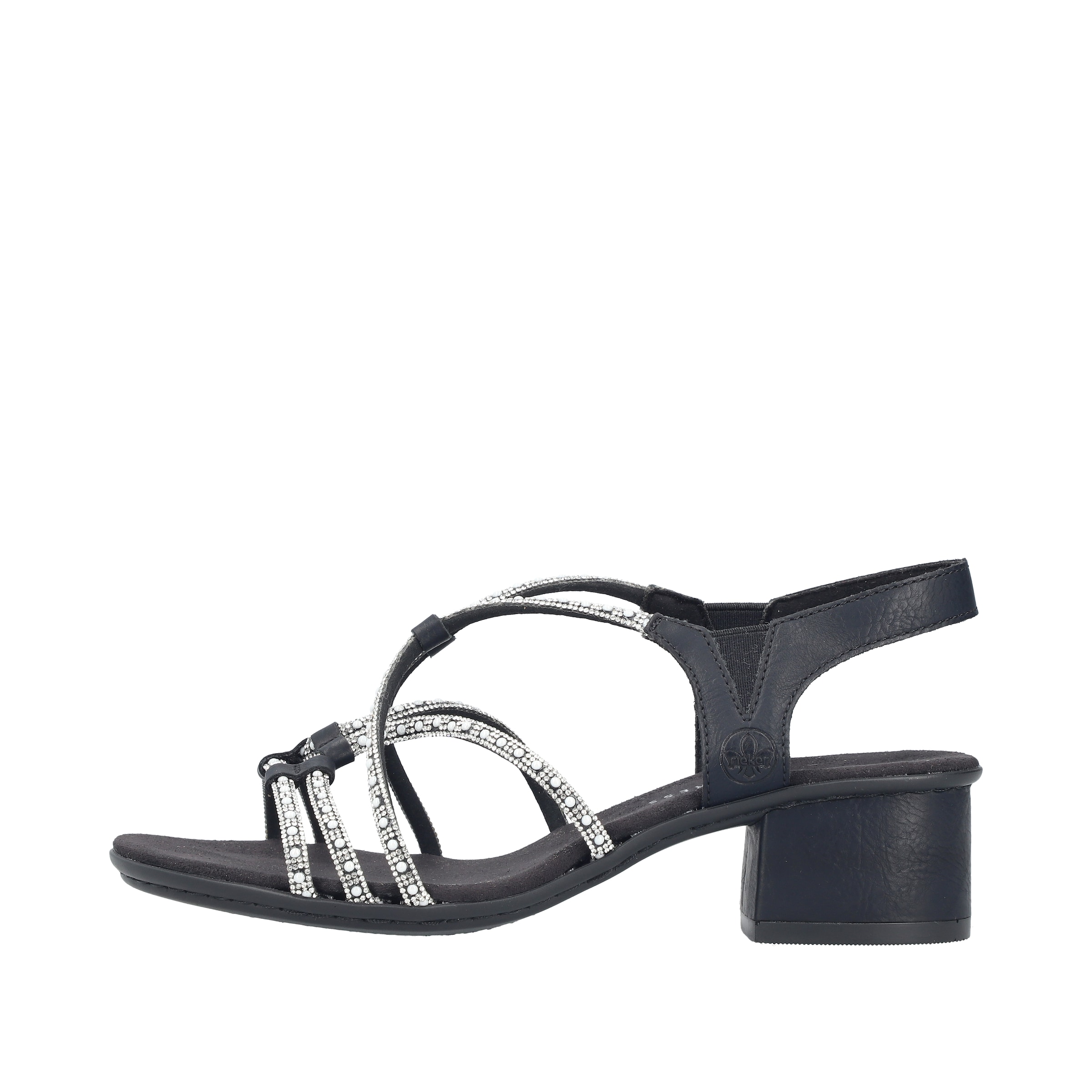 Rieker Strap Sandals '64970 ' in Black: front