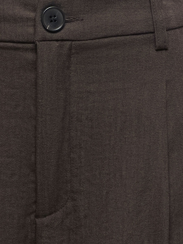 JDY Wide leg Pleat-Front Pants 'RIVER' in Brown