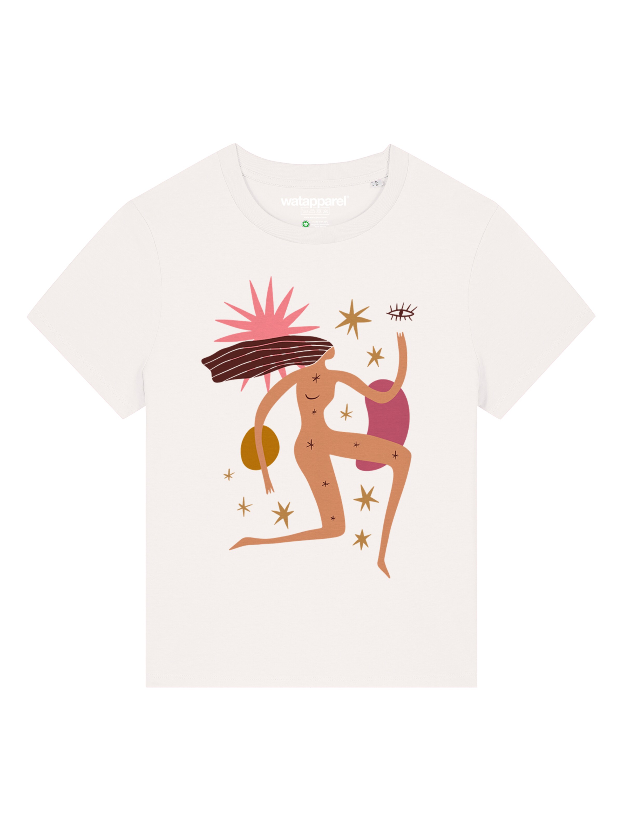 Watapparel T-Shirt 'Love And Flex' in Weiß: Vorderseite