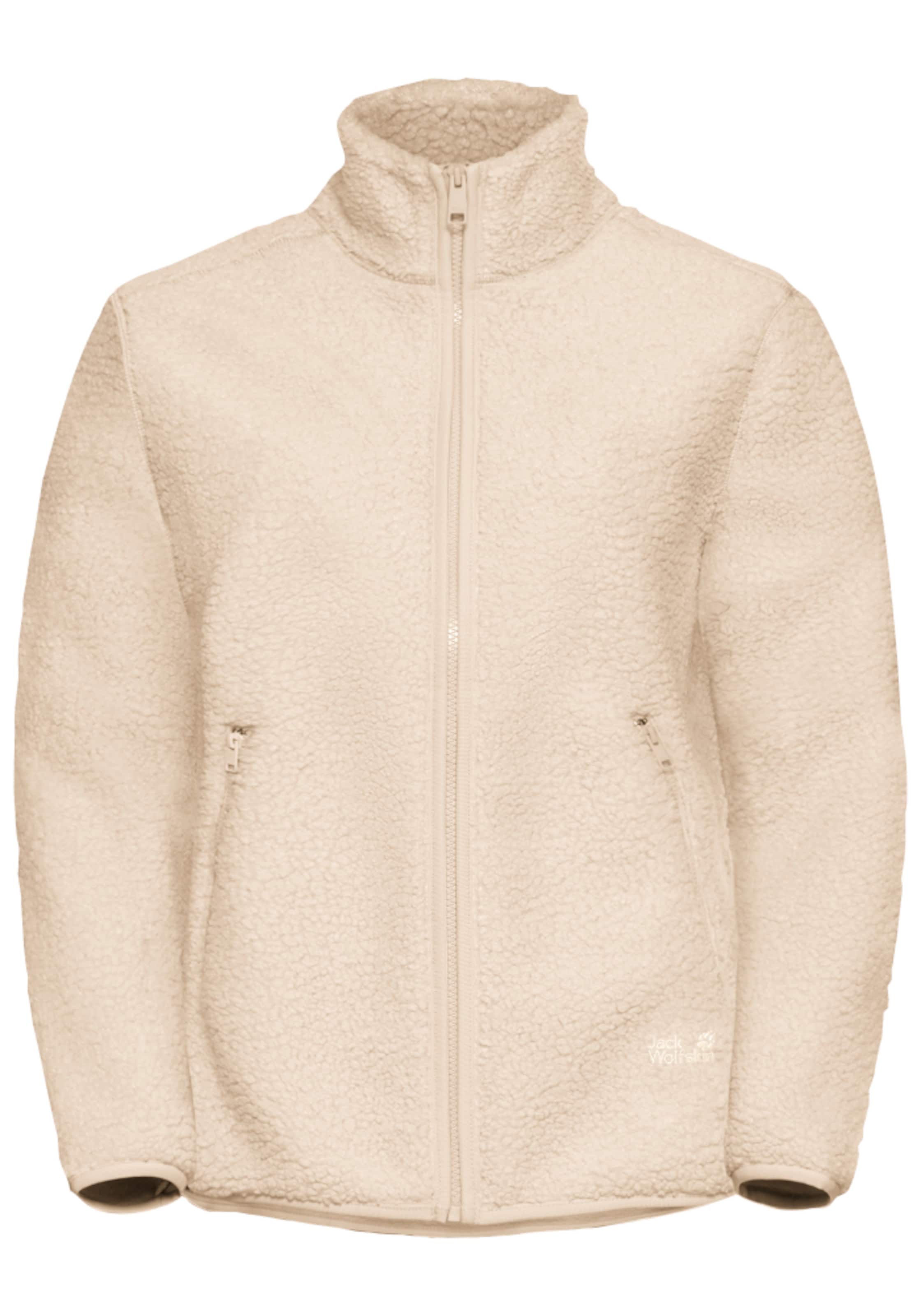 JACK WOLFSKIN Athletic fleece jacket in Beige: front