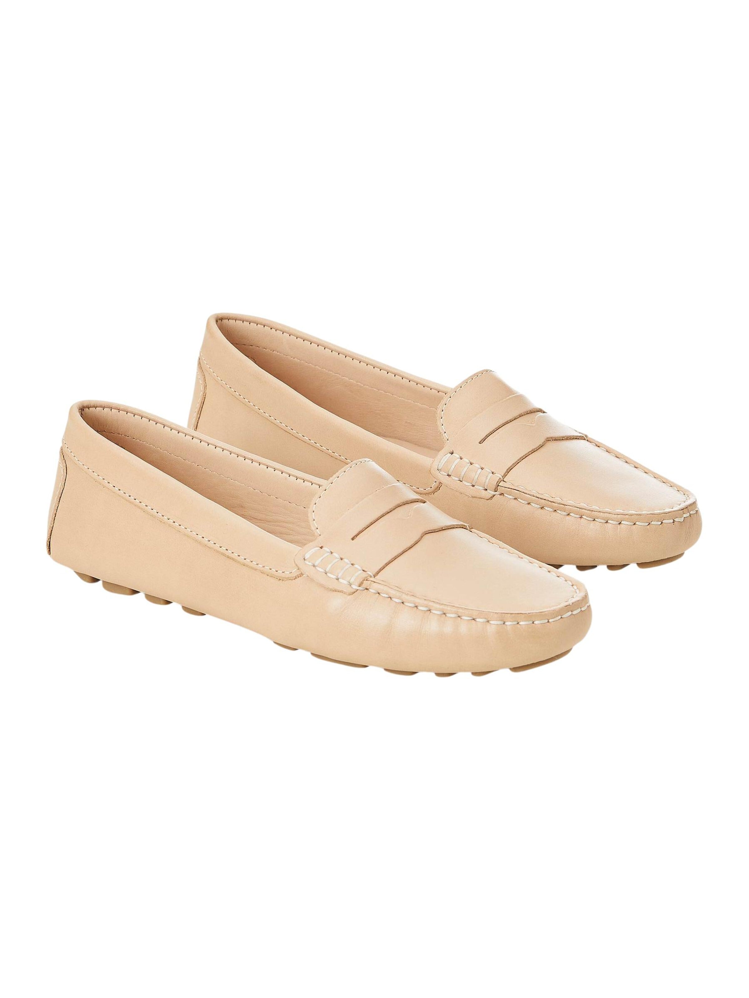 Mangara Atelier Moccasin 'Angico Penny-Loafer Damen Kalbsleder Beige - flach' in Beige
