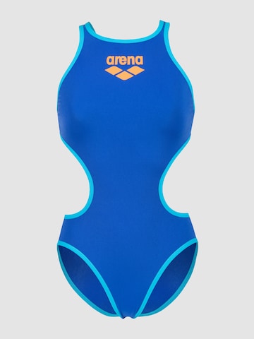 ARENA - Soutien Bustier Fato de banho 'ONE BIGLOGO' em azul: frente