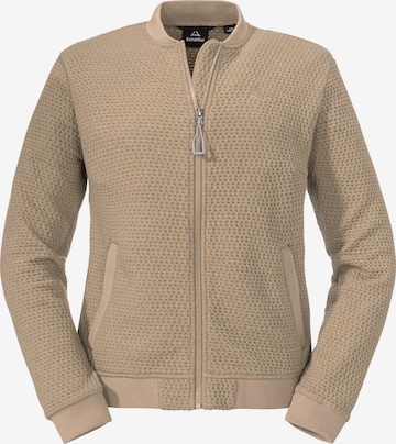 Schöffel Athletic Fleece Jacket 'Genua' in Brown: front