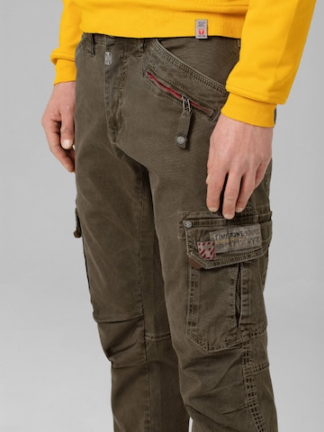 TIMEZONE Skinny Cargo Pants 'Regular RogerTZ' in Green