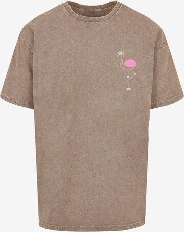 Merchcode Shirt 'Flamingo' in Bruin: voorkant