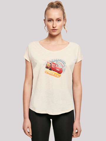 T-shirt 'Cars Lightning McQueen' F4NT4STIC en beige : devant