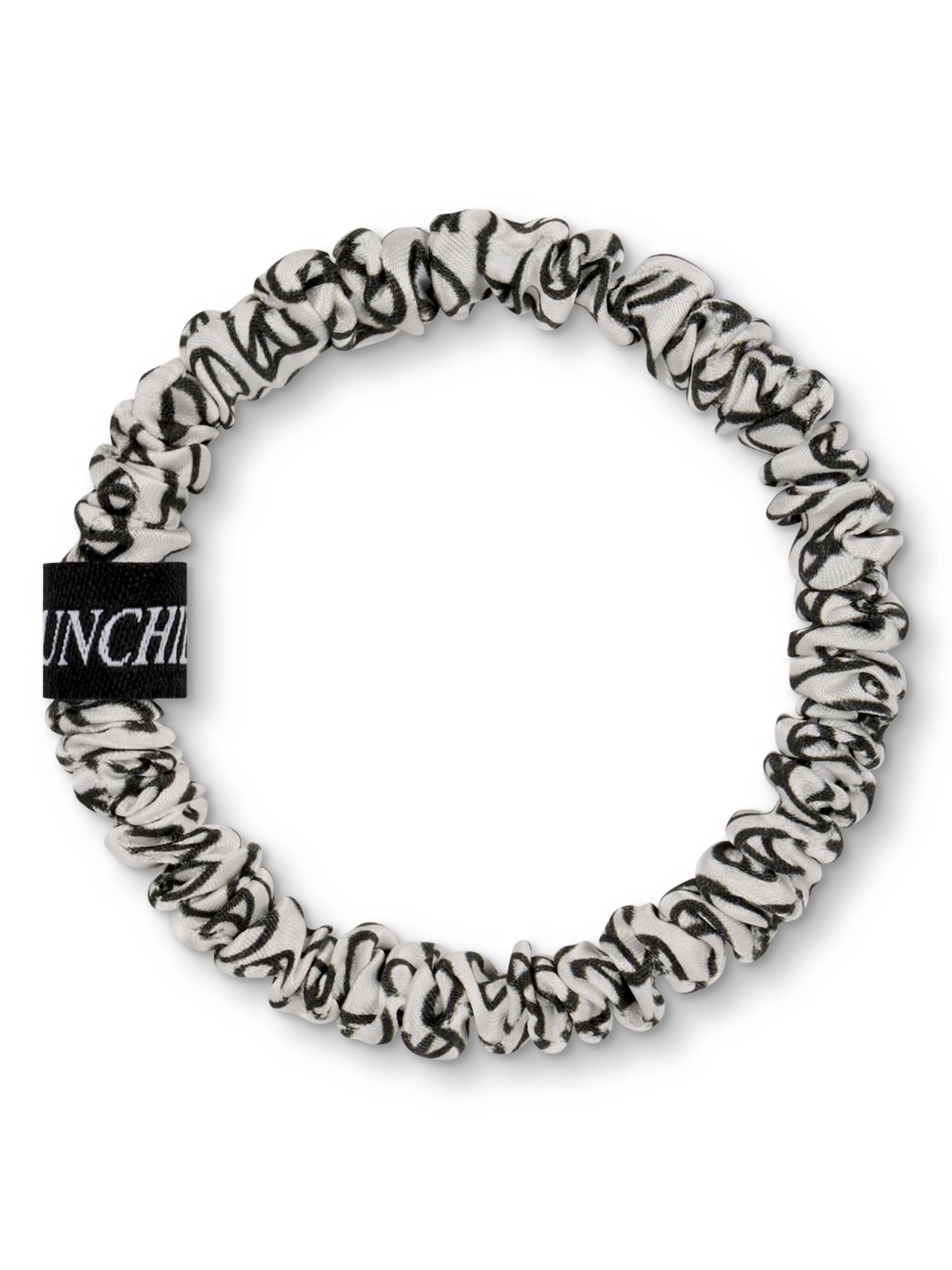 BRUNCHIES® Hair jewelry 'BRUNCHIES® "Peace" Seiden Scrunchie  für Locken – sanfter Halt ohne Frizz' in Black: front