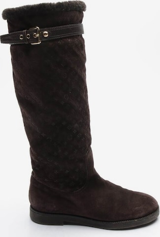 Louis Vuitton Dress Boots in 40 in Brown: front
