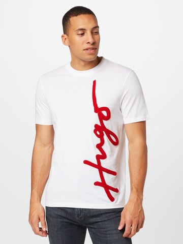 HUGO T-shirt 'Dyton' i vit: framsida