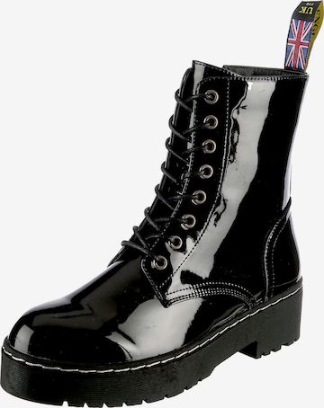 Lynfield Lace-Up Ankle Boots in Black: front