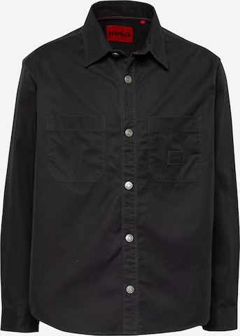 HUGO - Regular Fit Camisa 'Erato' em preto: frente