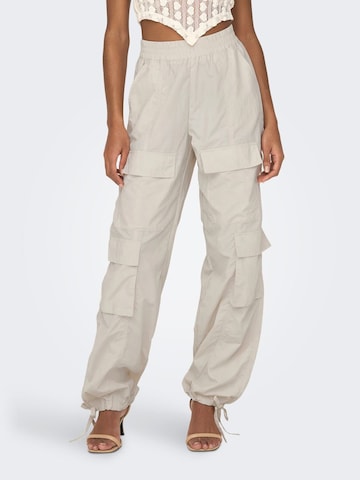 Pantalon cargo ONLY en beige : devant
