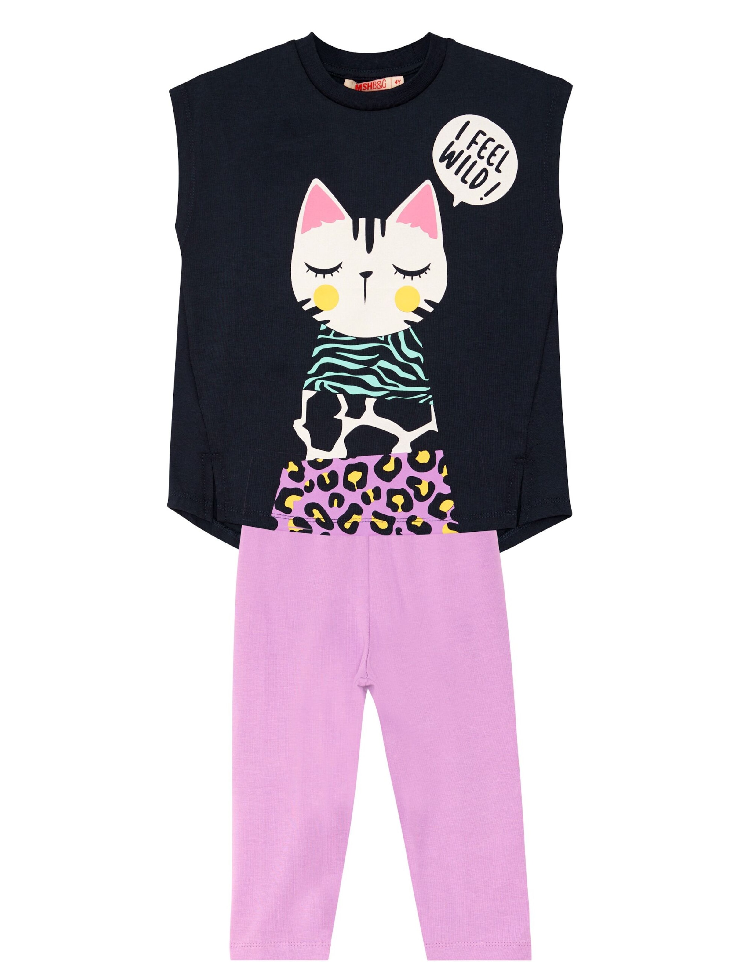 Set 'Jungle Cat' Denokids en bleu : devant