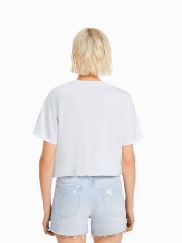 Bershka Majica | bela barva