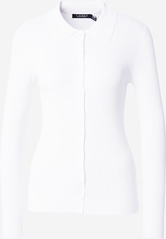 Lauren Ralph Lauren Πλεκτή ζακέτα σε λευκό: μπροστά