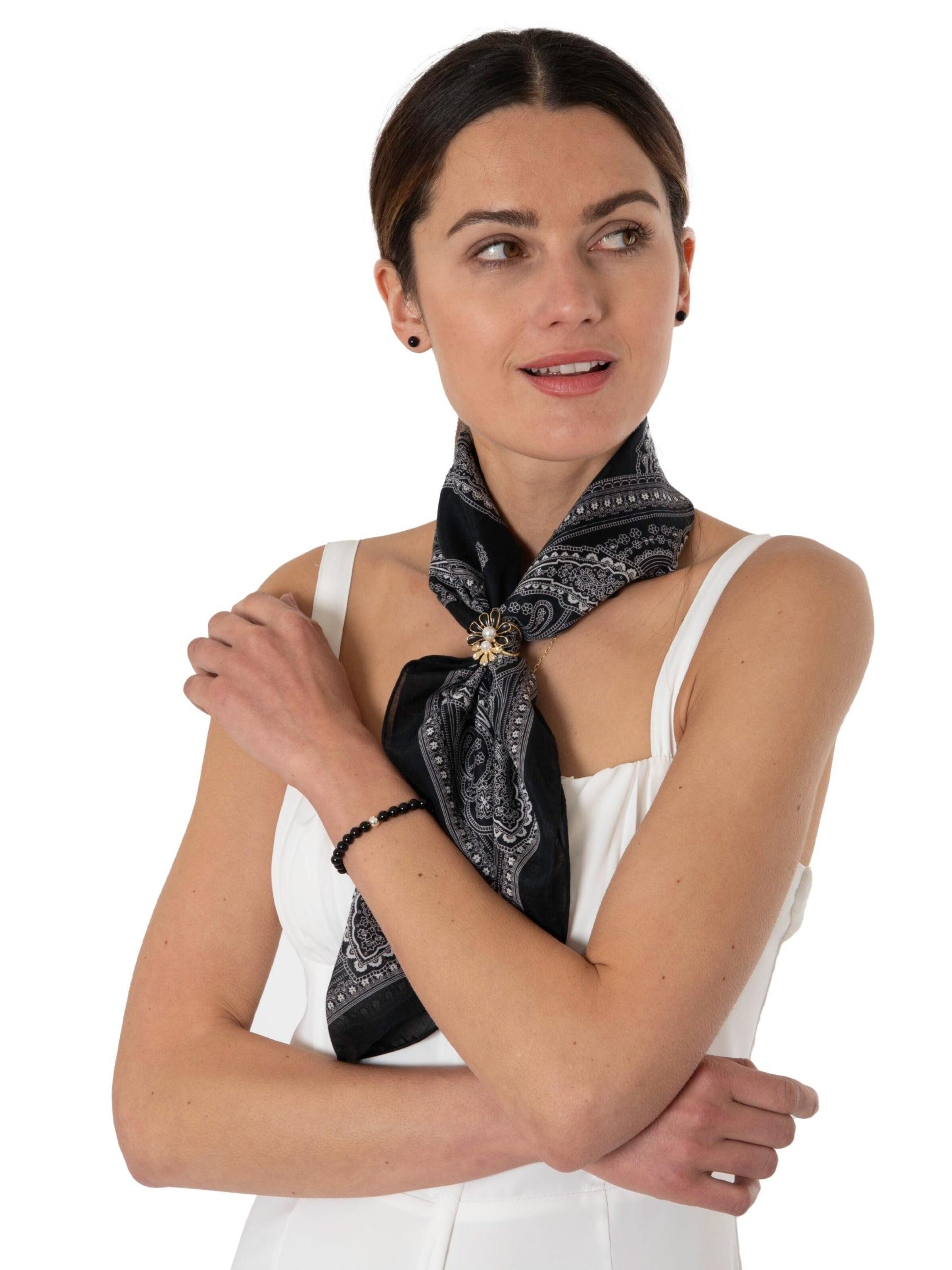 MayTree Schal 'Bandana'‌ in Schwarz: Vorderseite