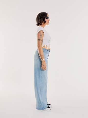 OUT OF ORBIT Wide Leg Jeans 'Hanni' i blå