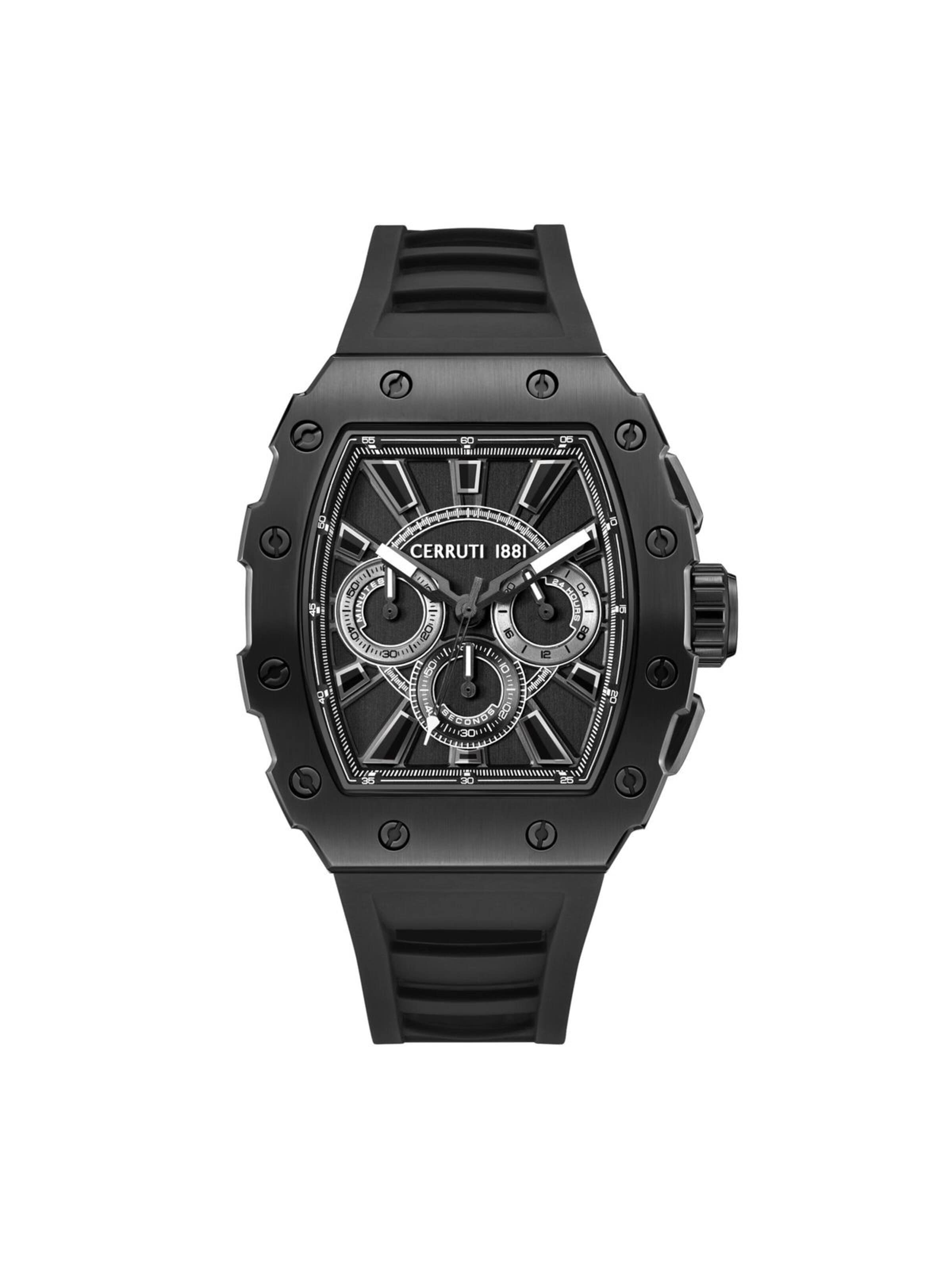 Montre à affichage analogique CERRUTI 1881 en noir : devant