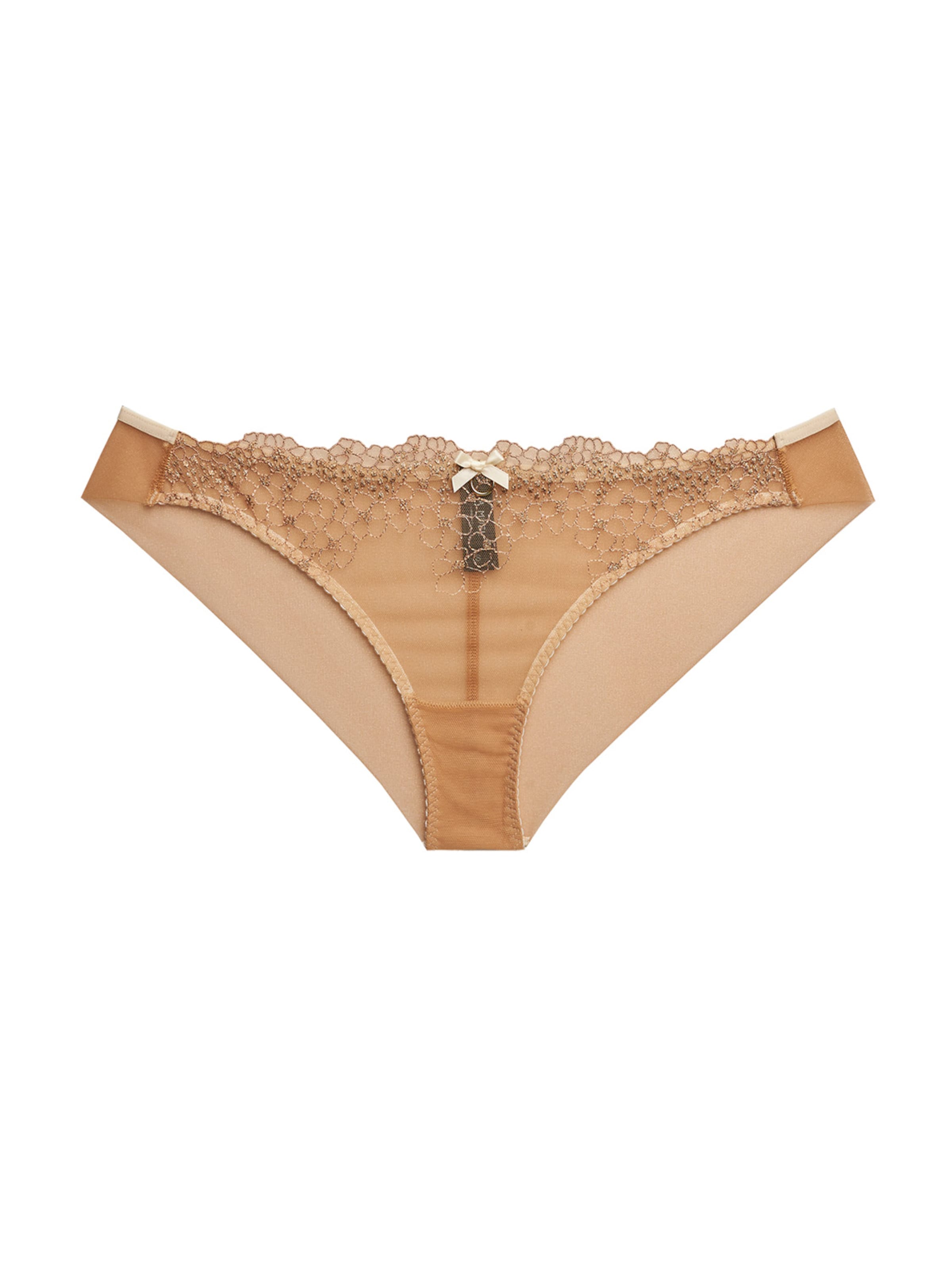 La Muel Lingerie Slip 'embroidery opal' in Beige: front