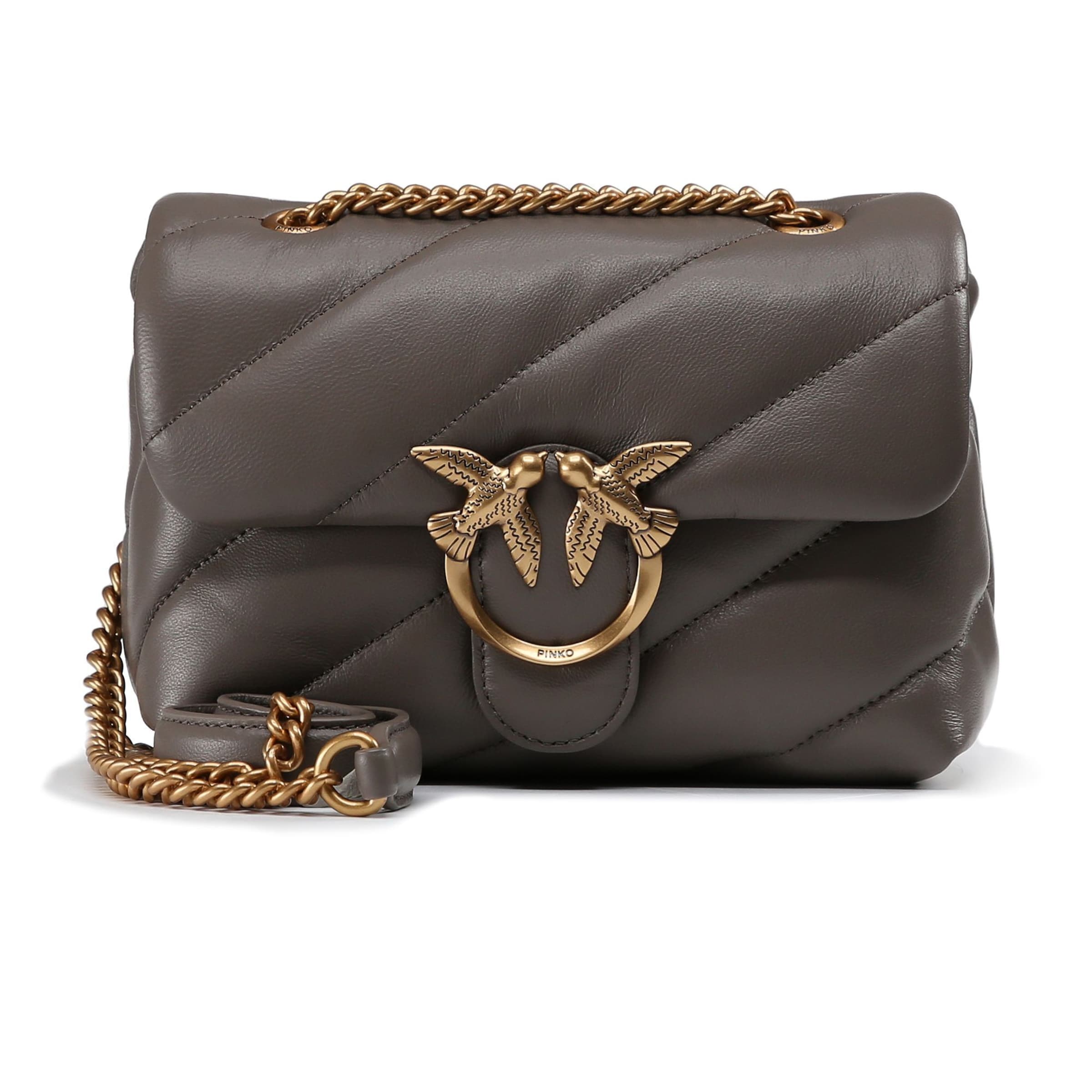 Borsa a tracolla 'Love' di PINKO in grigio: frontale