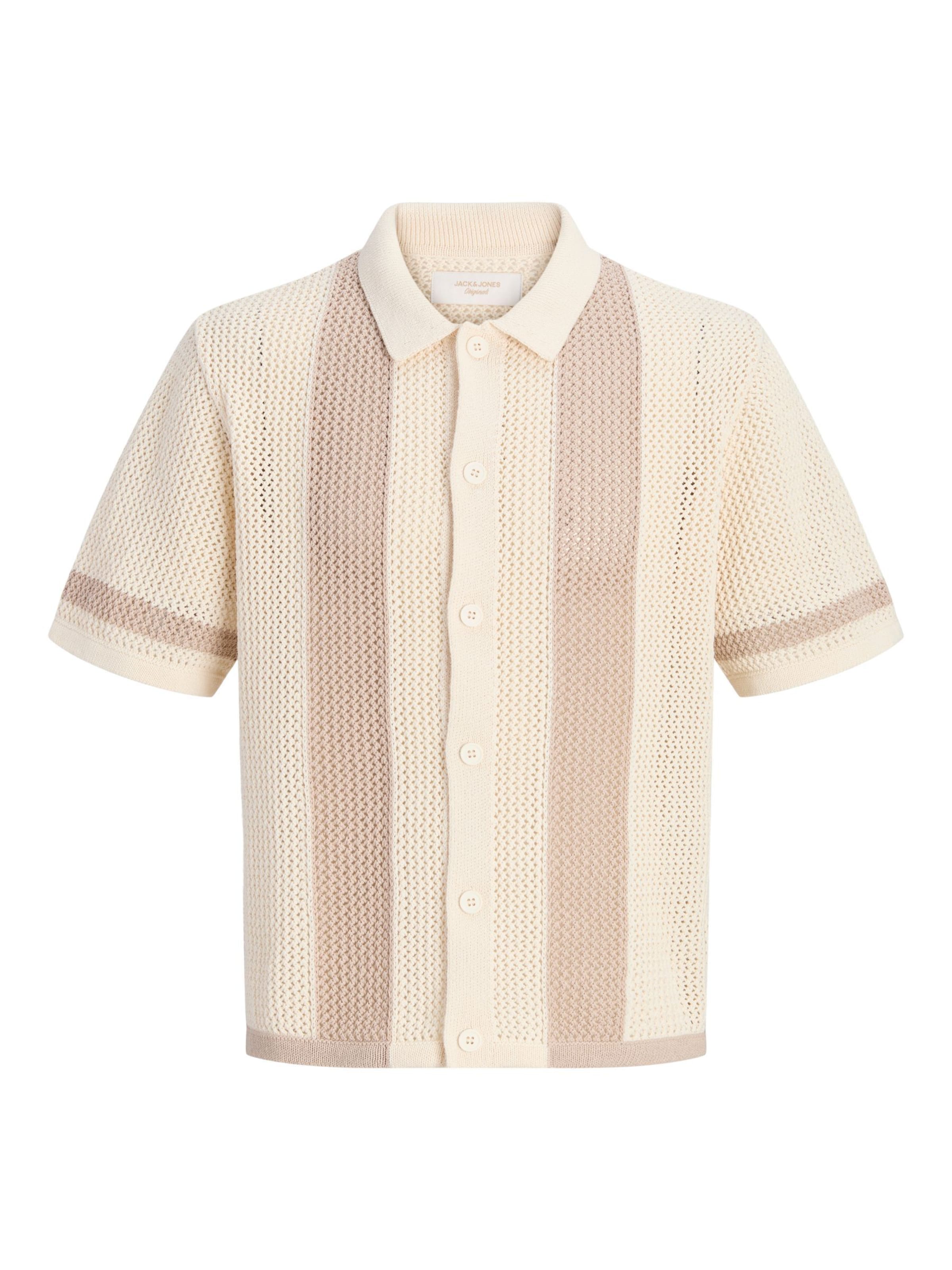 JACK & JONES Vestes en maille en L en beige / blanc cassé, Vue avec produit