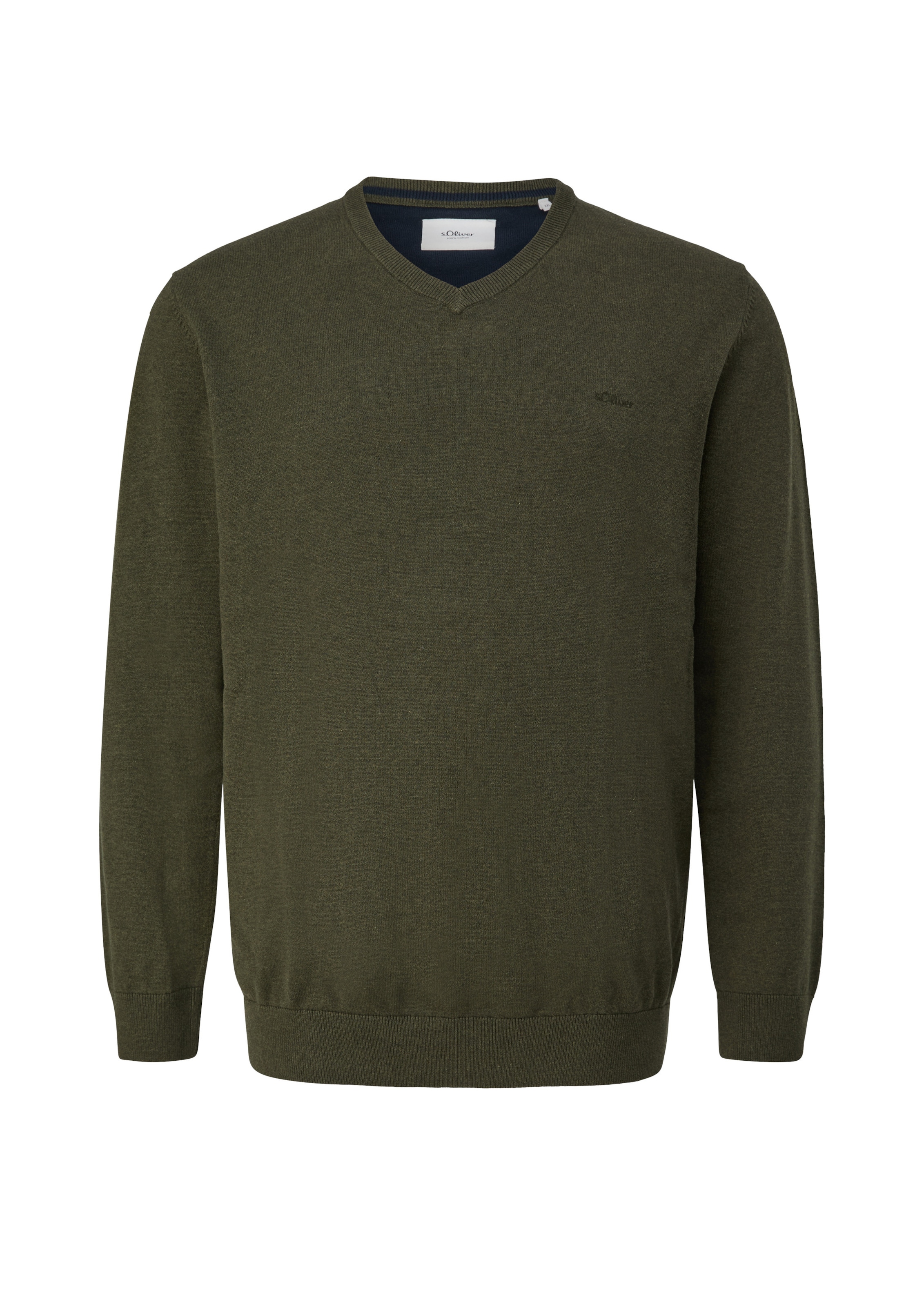 s.Oliver Men Big Sizes Trui in Groen: voorkant