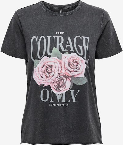 Tricou 'ONLLUCY' ONLY pe gri deschis / verde pastel / roz / negru, Vizualizare produs