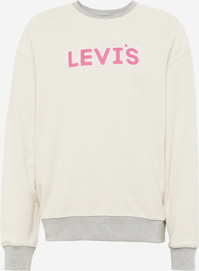 LEVI'S ® Sweatshirt 'Relaxd Graphic Crew' i creme / grå-meleret / lys pink / hvid, Produktvisning