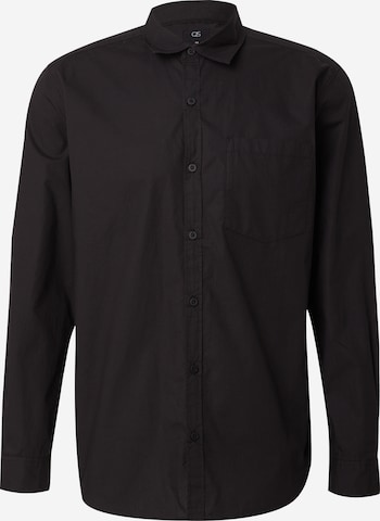 QS Regular Fit Hemd in Schwarz: Vorderseite