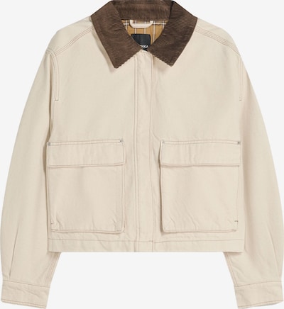 Bershka Prijelazna jakna u ecru/prljavo bijela / smeđa, Pregled proizvoda