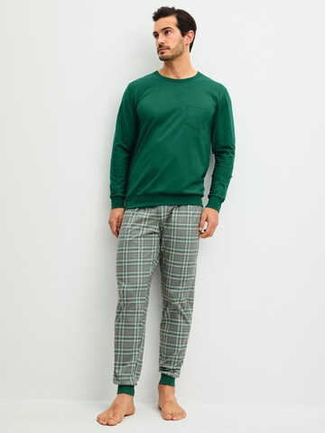 CALIDA Pyjama lang 'Relax Imprint'‌‌‌‌‌‌‌ in Grün