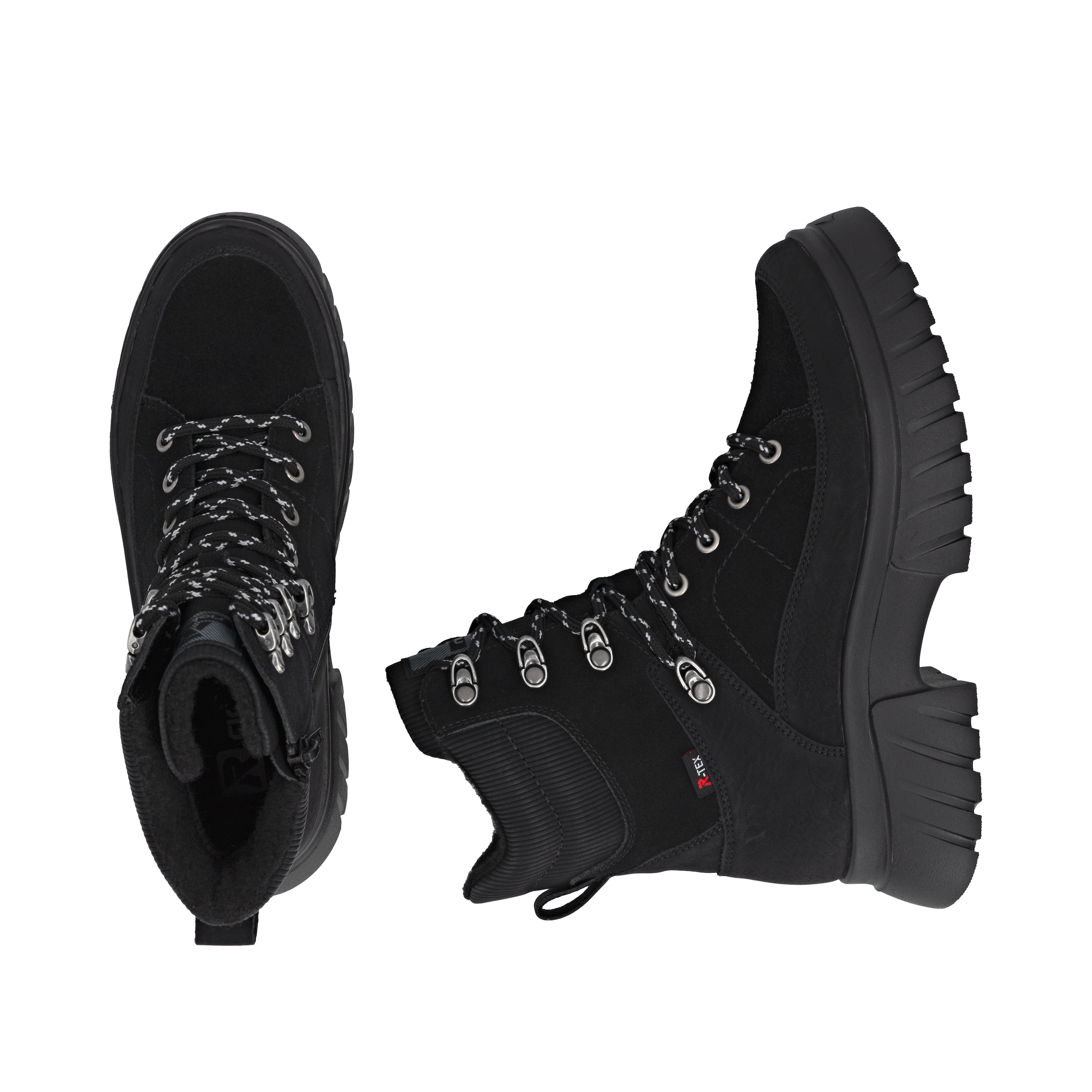 Rieker Sport Μποτάκι με κορδόνια σε μαύρο