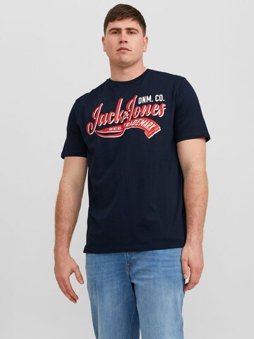 Tricou de la Jack & Jones Plus pe albastru: față