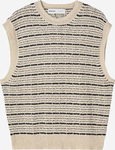 Bershka Pleteni prsluk u boja pijeska / crna, Pregled proizvoda