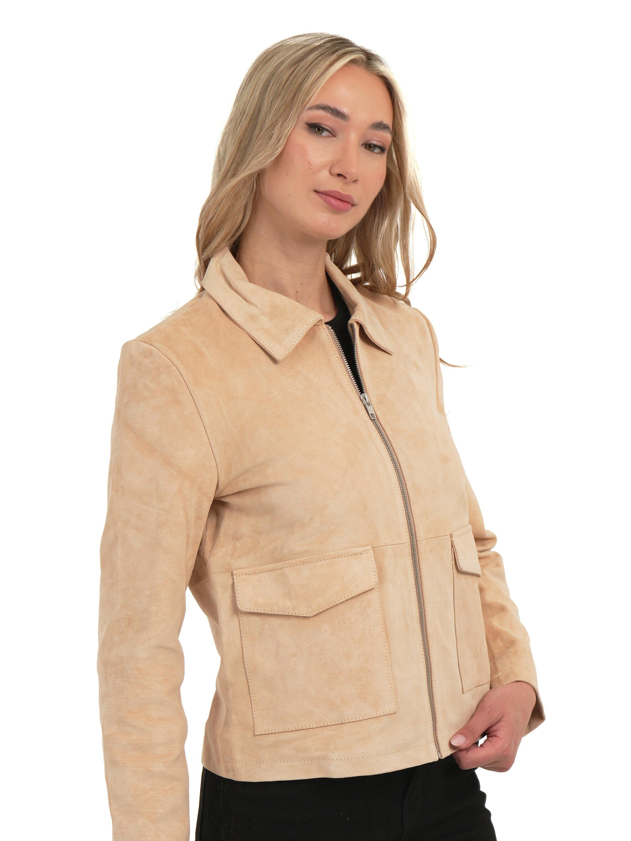 Chic and Clicks - Chaqueta de entretiempo 'Terra Suede' en beige