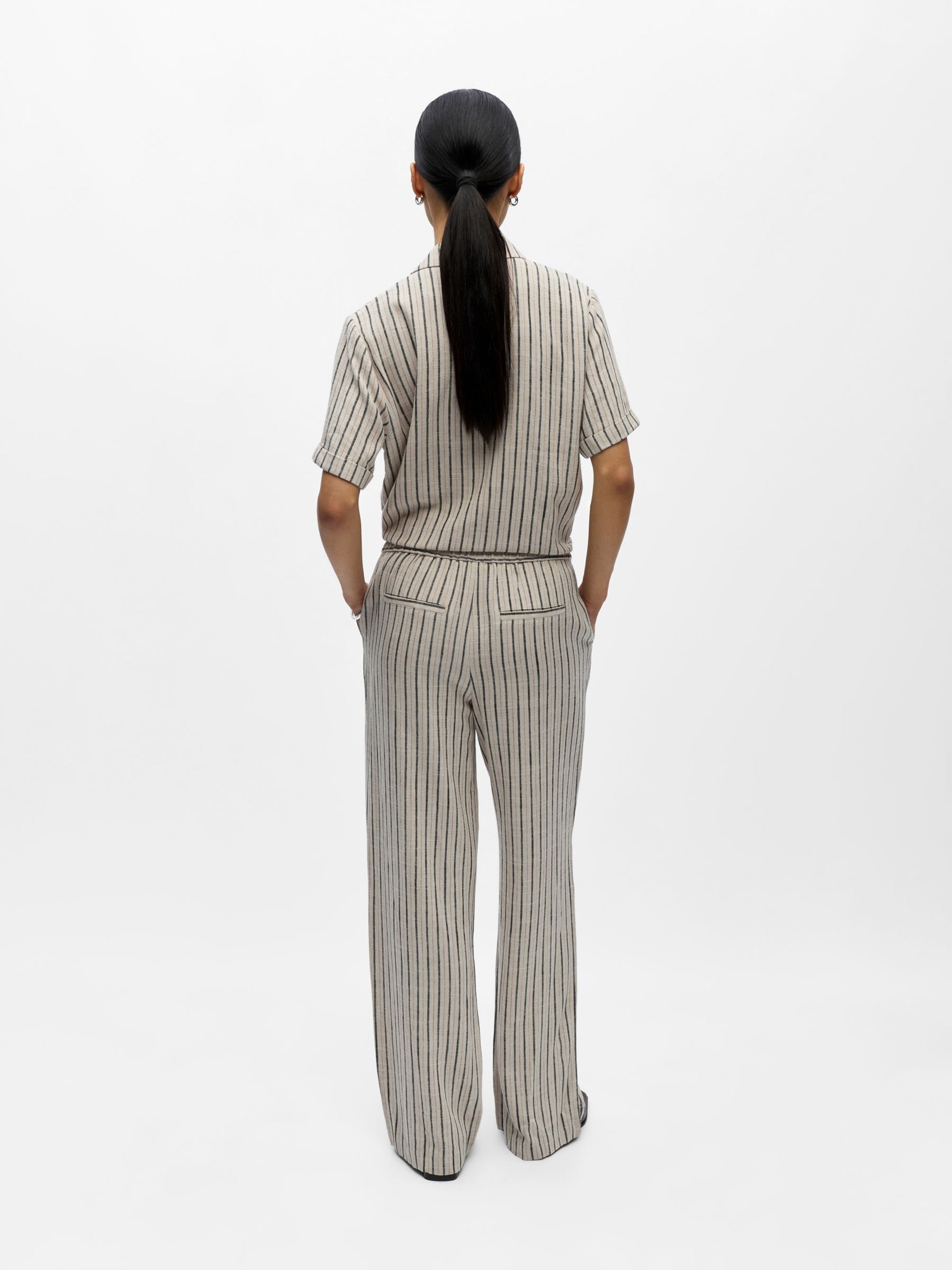 OBJECT Regular Pants 'OBJSanne Aline' in Beige