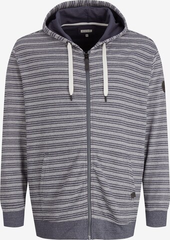 TOM TAILOR Men + Zip-Up Hoodie in Grey: front