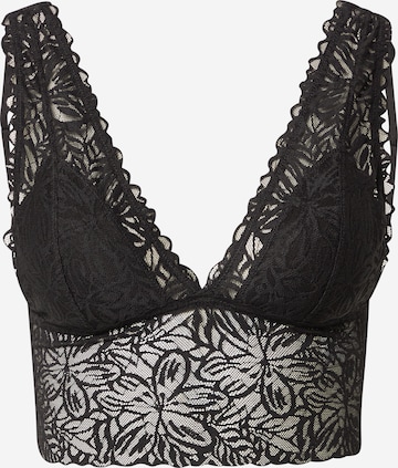 AERIE Triangle Bra in Black: front